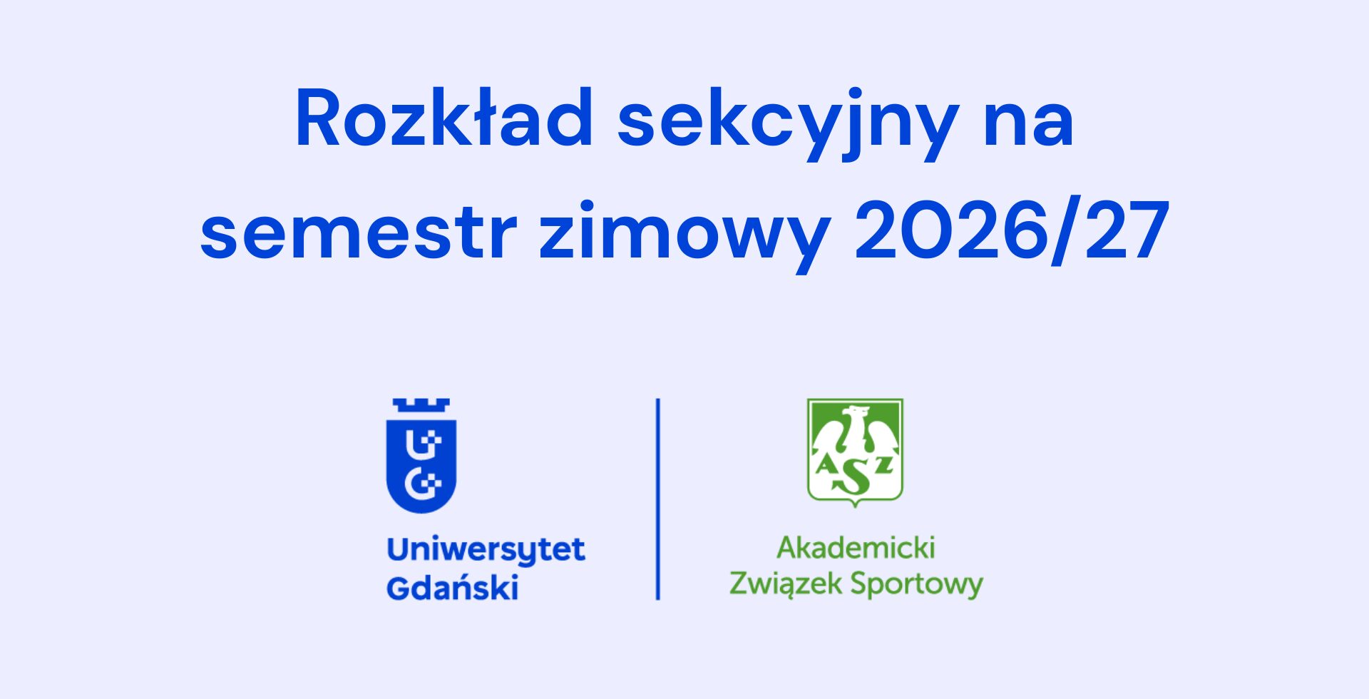 Nowy rozkład sekcyjny na semestr zimowy 2026/27